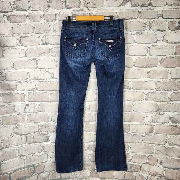 Hudson Boot Cut Dark Wash Jeans Back Flap Pocket Size 28 Made in USA - Picture 7 of 16